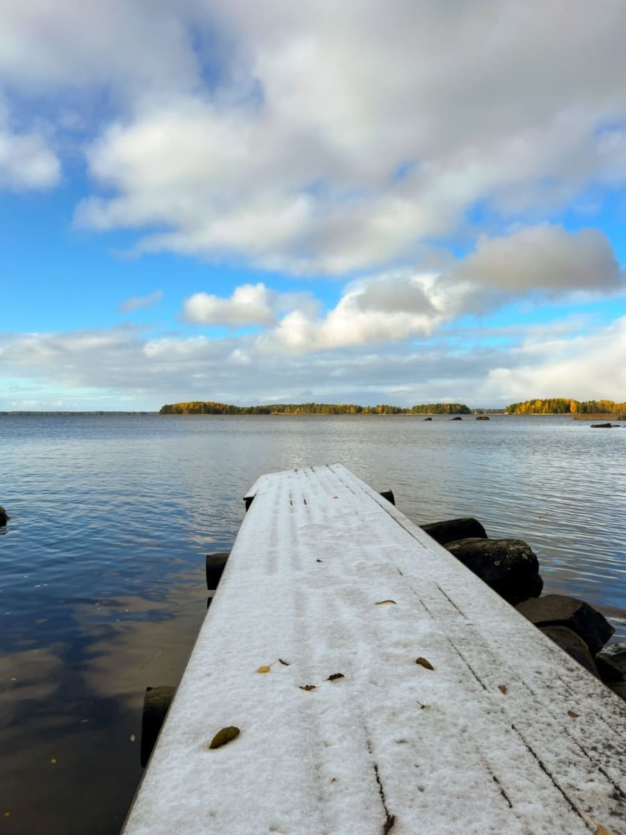 snow, water, nature, sweden, winter